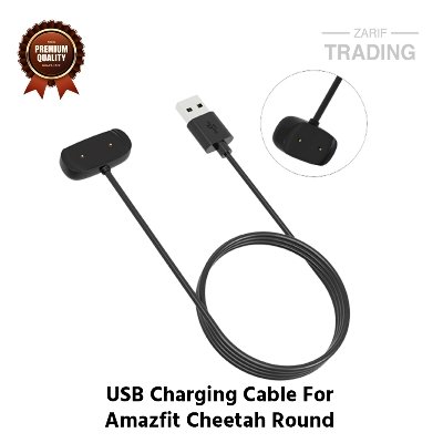 Picture of Amazfit Cheetah Square Magnetic Charging Cable 2 Pin High Quality USB Charger Cable USB Charging Cable Dock Bracelet Charger for Amazfit Cheetah Square Smart Watch (Black)