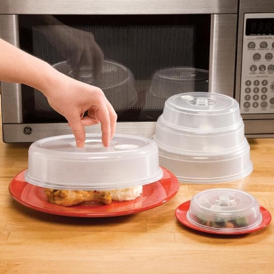 Picture of MICROWAVE FOOD COVER  / Plate Cover Splatter Guard Non Stick Plastic Clear Dish Lid