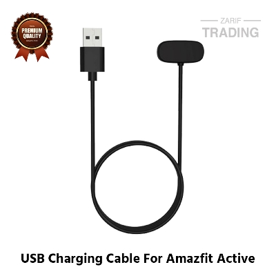 Picture of Amazfit Active Magnetic Charging Cable 2 Pin High Quality USB Charger Cable USB Charging Cable Dock Bracelet Charger for Amazfit Active Smart Watch (Black)