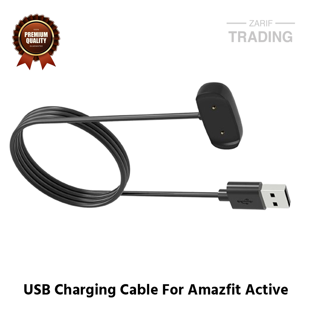 Picture of Amazfit Active Magnetic Charging Cable 2 Pin High Quality USB Charger Cable USB Charging Cable Dock Bracelet Charger for Amazfit Active Smart Watch (Black)