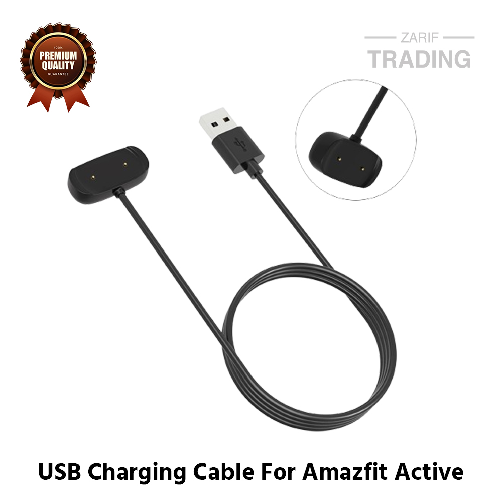 Picture of Amazfit Active Magnetic Charging Cable 2 Pin High Quality USB Charger Cable USB Charging Cable Dock Bracelet Charger for Amazfit Active Smart Watch (Black)