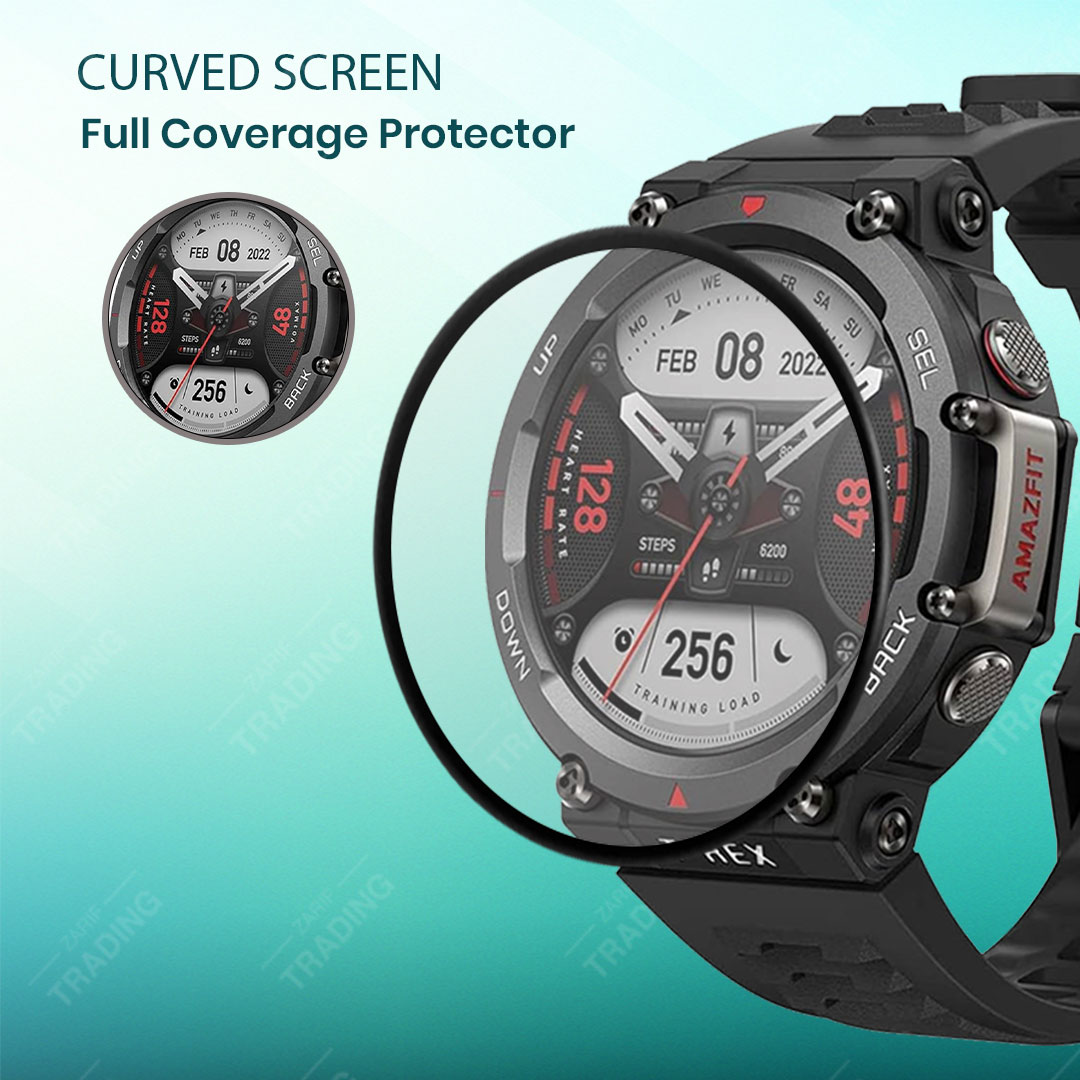 Picture of Amazfit T-Rex Ultra Smart Watch Full Coverage Plastic Screen Protector (Black)