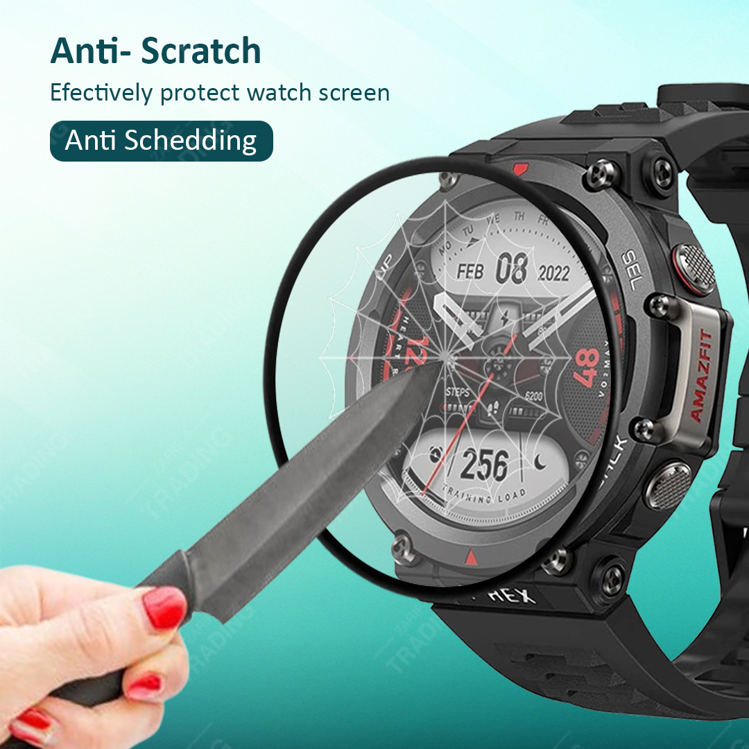 Picture of Amazfit T-Rex Ultra Smart Watch Full Coverage Plastic Screen Protector (Black)