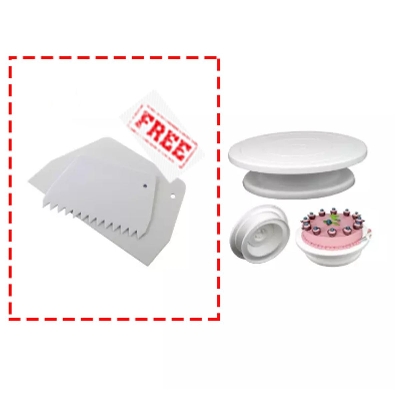 Picture of (2pcs set) cake turn table_+ 2 pcs scraper set free -Multicolor