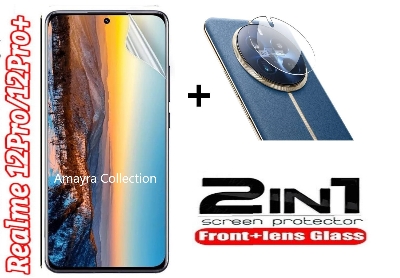 Picture of 2in1 Protector Combo Pack for Realme 12 Pro+ 5G / Realme 12 Pro Plus 5G (Front Hydrogel Screen Protector Poly+Camera Lens Protector)