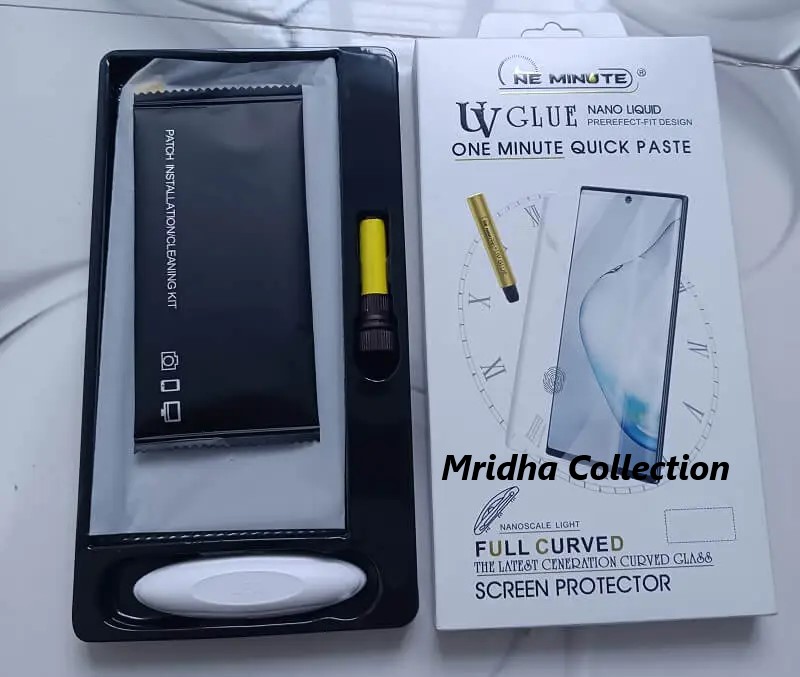 Picture of Realme 12 Pro 5G (A+ GRADE) Premium UV Tempered Glass Screen Protector Curved with Liquid Glue and UV Light -Transparent Clear