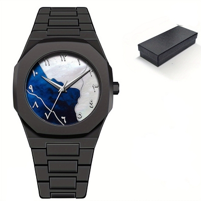 Picture of New Aura Arabic Watch Men's Quartz Watch Black Carbon Plastic watch for men 