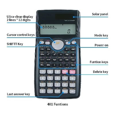Picture of Fx-991MS C-T Plus Scientific Calculator For Students Black