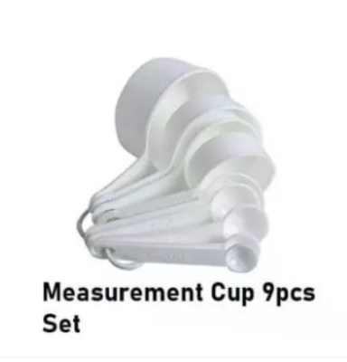 Picture of White Measurement Cup Set 9 Piece Set Kitchen Measuring Cups -White