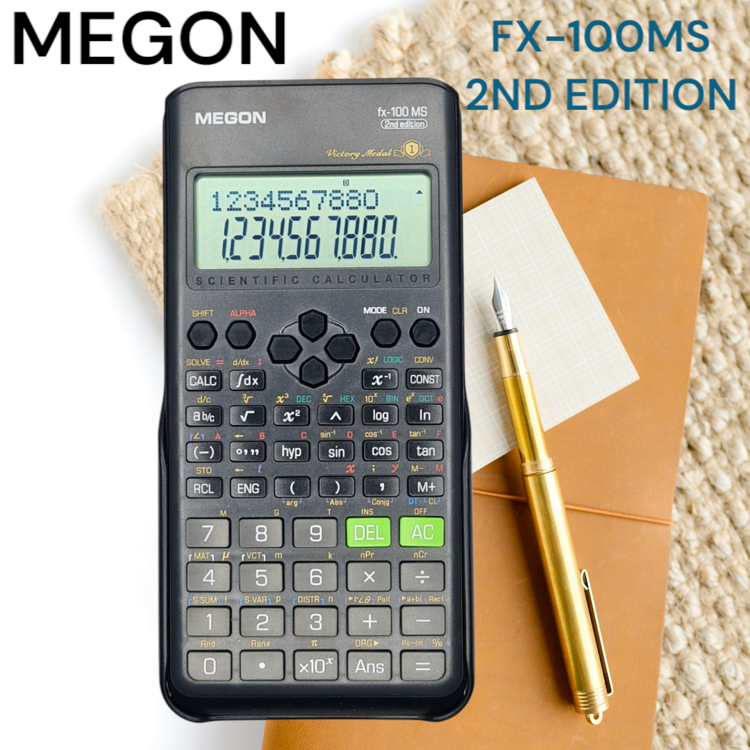 Picture of MEGON FX-100MS 2nd Edition Scientific Calculator Good Quality For Students 2 Years Warranty Black