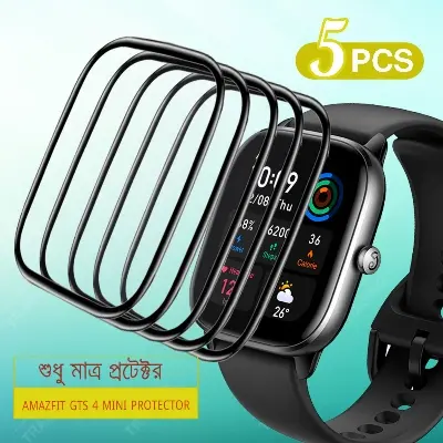 Picture of AMAZFIT GTS 4 MINI Smart Watch Full Coverage Plastic Screen Protector (5 Psc Bundle)
