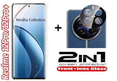 Picture of 2in1 Protector Combo Pack for Realme 12 Pro 5G (A+ GRADE) UV Glass Screen Protector+9h Camera Glass Protector