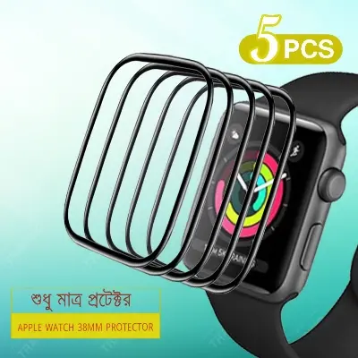 Picture of APPLE WATCH 38MM Smart Watch Full Coverage Plastic Screen Protector (5 Psc Bundle)