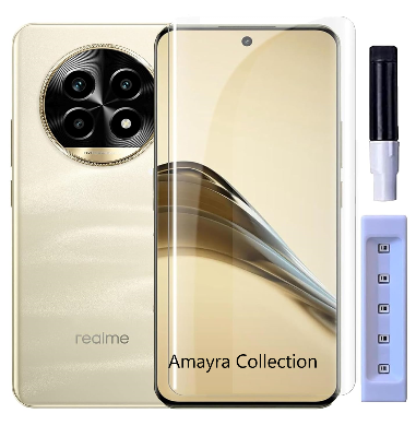 Picture of Realme 13 Pro+ 5G / Realme 13 Pro Plus 5G (A+ GRADE) Premium UV Tempered Glass Screen Protector Curved with Liquid Glue and UV Light -Transparent Clear