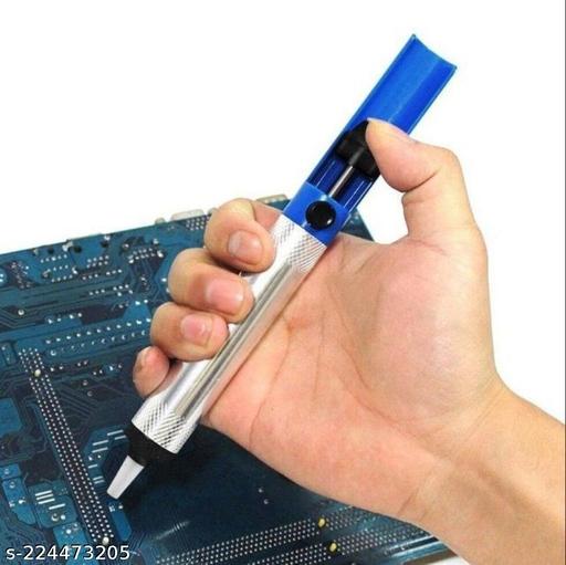Picture of Desoldering Pump Vacuum Suckeer Solder Removal Tool - Easy and Effeective Solder Cleanup Easy to Use and Maintain Blue