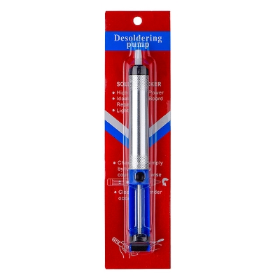Picture of Desoldering Pump Vacuum Suckeer Solder Removal Tool - Easy and Effeective Solder Cleanup Easy to Use and Maintain Blue
