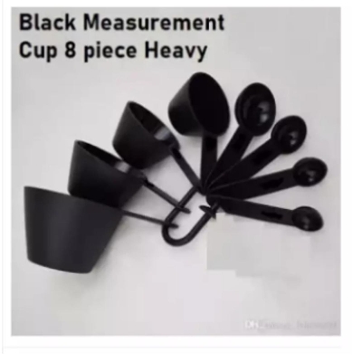 Picture of Professional Measurement Cup and Spoon Set Kitchen Baking Tools 8 piece set - Black -Black