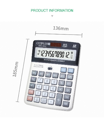 Picture of 12-Digits Desktop Size Calculator - calculator Silver
