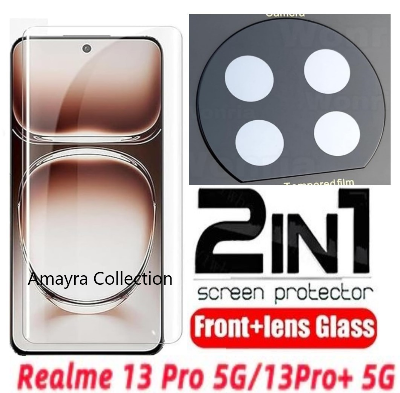 Picture of 2in1 Protector Combo Pack for Realme 13 Pro 5G (A+ GRADE) UV Glass Screen Protector + 3D Camera Protector Lens
