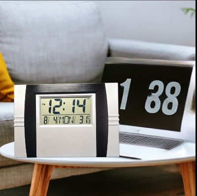 Picture of Digital Square Table And Wall Clock Temperature display Medium Size Blue