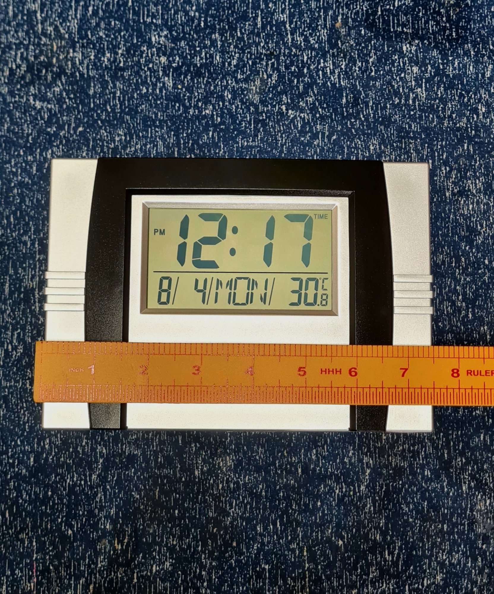 Picture of Digital Square Table And Wall Clock Temperature display Medium Size Blue