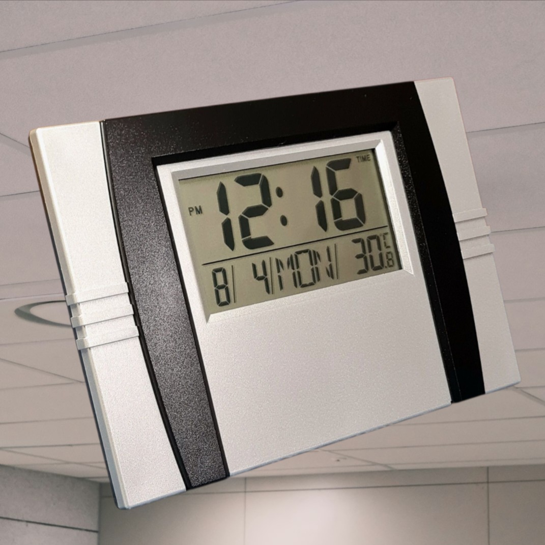 Picture of Digital Square Table And Wall Clock Temperature display Medium Size Blue