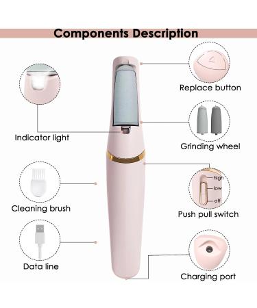 Picture of Electric Foot Callus Removers Rechargeable Machine Portable Electronic Foot File Pedicure Tools White