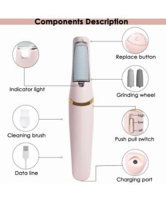Picture of Electric Foot Callus Removers Rechargeable Machine Portable Electronic Foot File Pedicure Tools White
