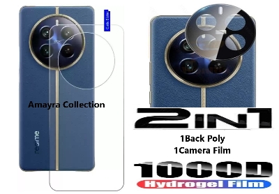 Picture of 2in1 Back Protector Combo Pack for Realme 12 Pro 5G (Back Hydrogel Poly Protector+9h Camera Lens Protector)