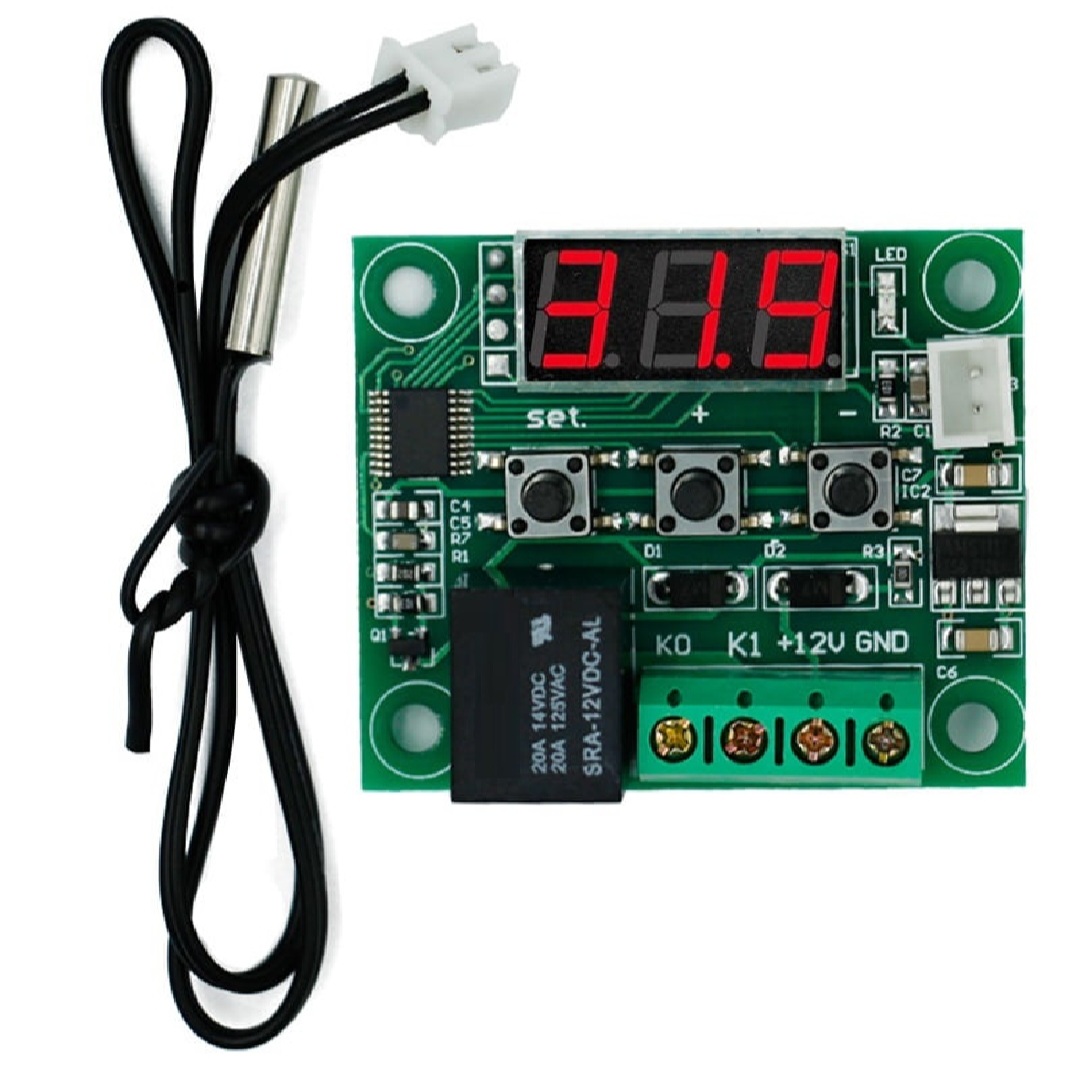Picture of W1209 Incubator Temperature Controller DC 12V 10A Relay Three Digit RED LED Tube Blue