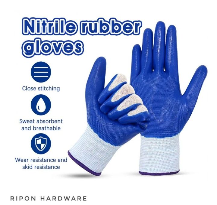 Picture of Nylon Rubber coated Safety Hand Gloves for Industrial , Household, Bike Riding Hand Gloves 