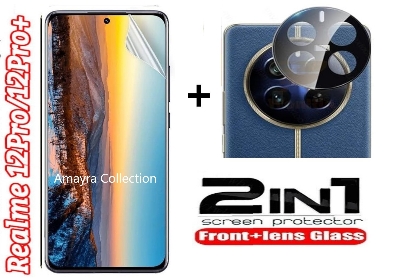 Picture of 2in1 Protector Combo Pack for Realme 12 Pro 5G (Front Hydrogel Screen Protector Poly+9h Camera Lens Protector)