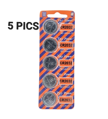 Picture of Top Power CR2032 3V Lithium Battery 3V Button Battery motherboard remote control Battery 5Pcs Silver