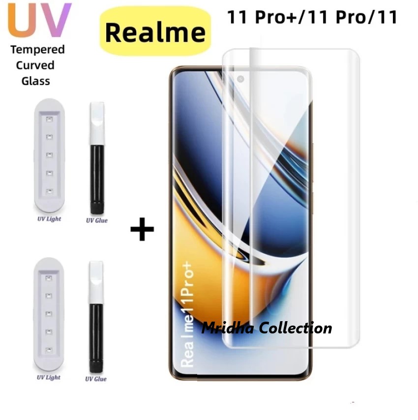 Picture of 3in1 Combo Pack For Realme 11 Pro+ 5G / Realme 11 Pro Plus 5G Best Premium Quality Curve Scratch Proof UV Tempered Glass Screen Protector + Clear Transparent Back Protector Film-Poly + Camera Lens Protector