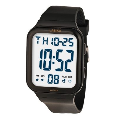 Picture of Men's Digital Sports Watch Lasika Watch Electronic Waterproof Wrist Watches for Men with Stopwatch Alarm #157 Black