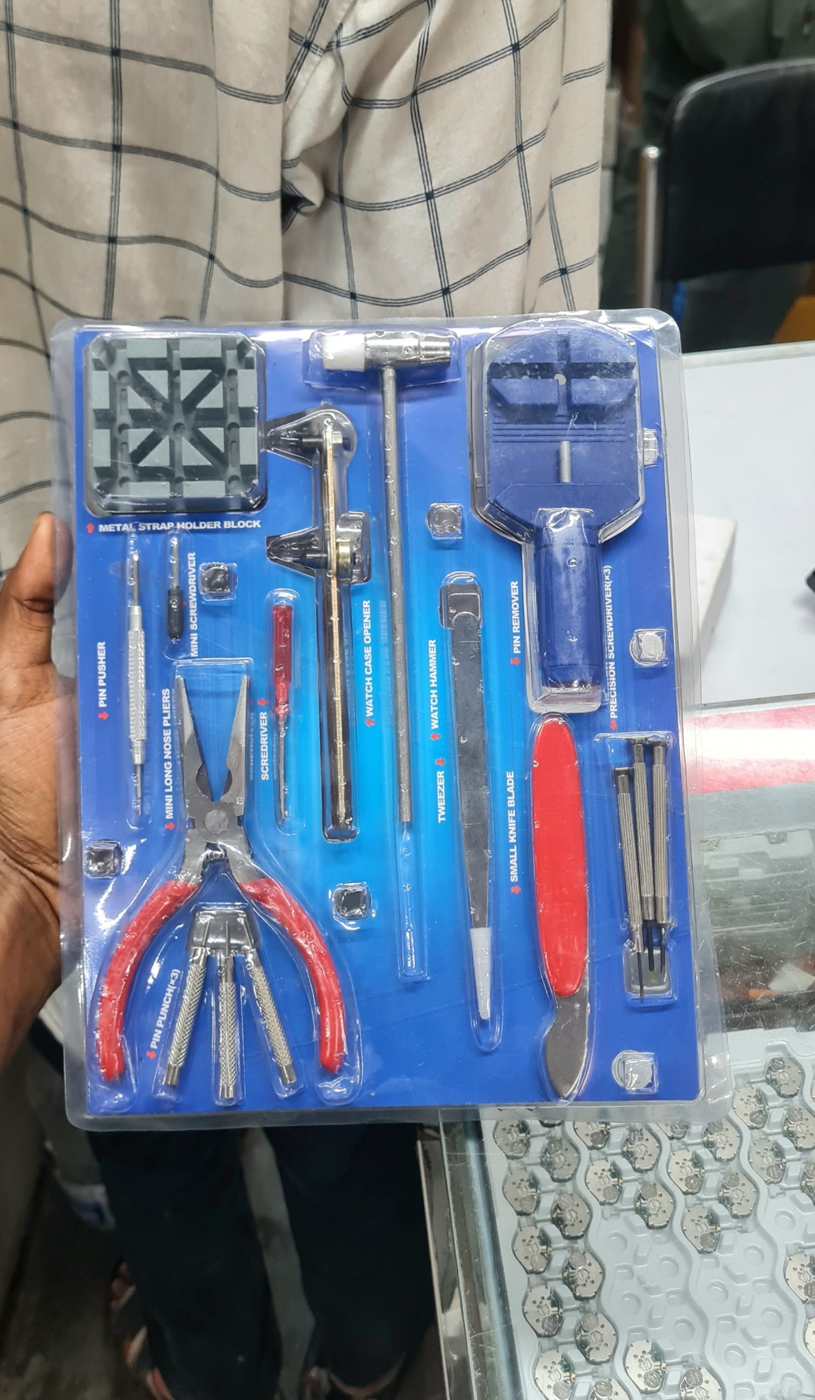 Picture of 16pcs Professional Watchmaker Watch Repair Tools Kits Accessories Set Multicolor