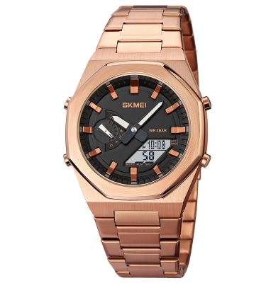 Picture of SKMEI Dual-Display Electronic Watch With Luminous Waterproof Steel Strap Fashion Business Wristwatches For Men 1816 