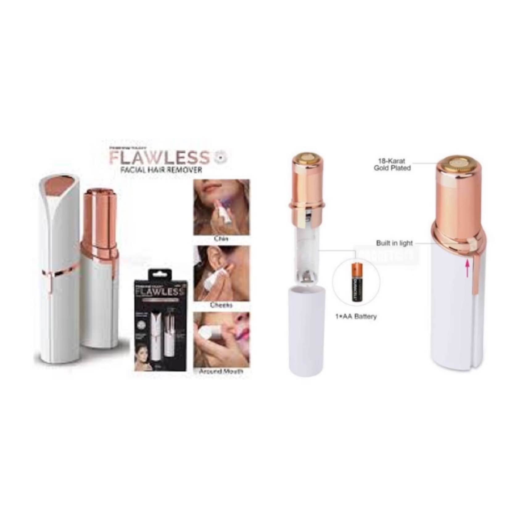 Picture of Rechargeable Flawless Facial Hair Remover Machine White