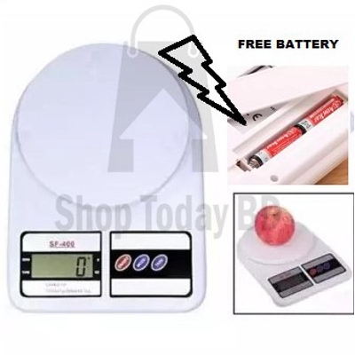 Picture of Digital Kitchen Scale - White + FREE BATTERY -White
