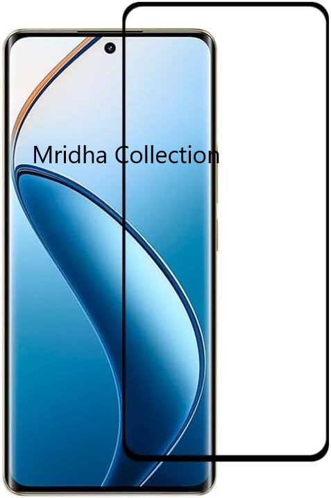 Picture of Realme 12 Pro 5G Full Glue 9D Curved Tempered Glass Screen Protector Edge to Edge Fit Protection Tempered Glass (Black)