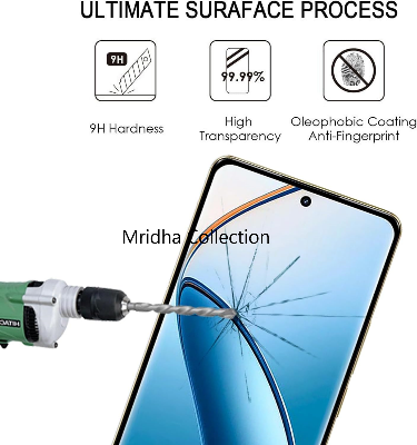 Picture of Realme 12 Pro 5G Full Glue 9D Curved Tempered Glass Screen Protector Edge to Edge Fit Protection Tempered Glass (Black)