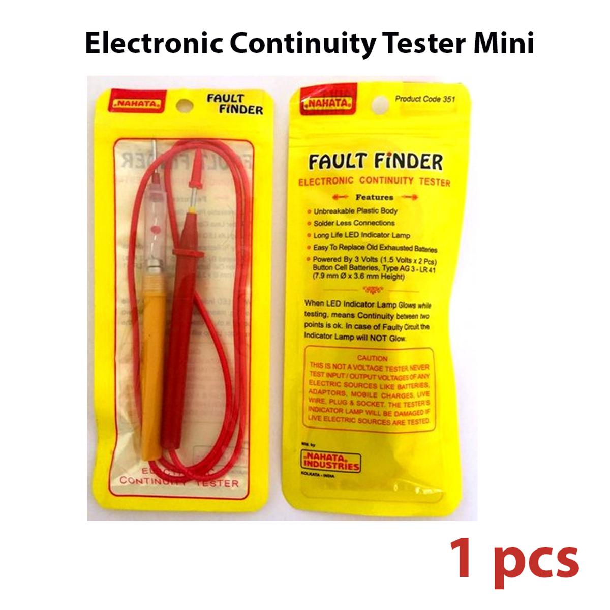 Picture of Nahata Fault Finder Electronic Continuity Tester with Button CellsAnalog Multimeter Red