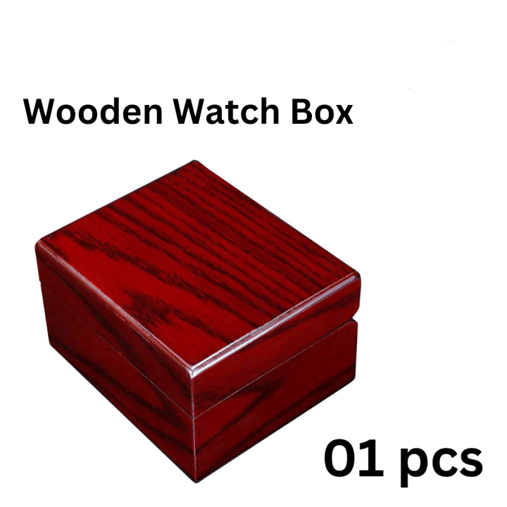 Picture of Wooden Wrist Luxury Watch Box With Pillow Red Colour