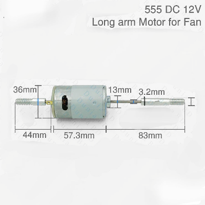 Picture of DC 12V 555 Stand fan motor long Arm Motor For Fan Silver