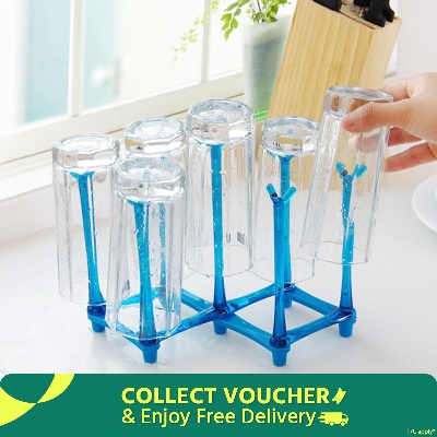Picture of Glass Rack Folding Glass Stand Cup Holder Kitchen Accessories Home Storage -Multicolor