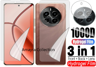 Picture of 3in1 Protector Combo Pack for Realme P1 Pro 5G (Front Hydrogel Screen Protector Poly + Back Hydrogel Poly Protector + Camera Lens Protector)