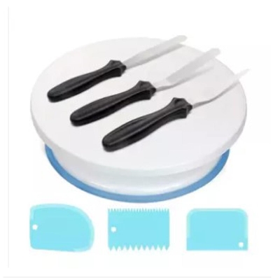 Picture of 7Pcs/Set Cake Rotary Table Set DIY Pastry Accessories Cake Stand Turntable Decorating Baking Tool -White