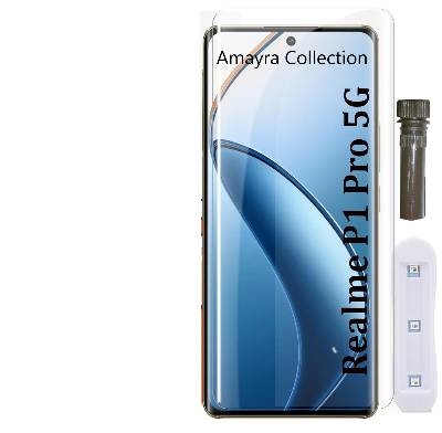 Picture of 3in1 Protector Combo Pack for Realme P1 Pro 5G (A+ GRADE) UV Glass Screen Protector + Back Protector Film + 3D Camera Glass Protector)