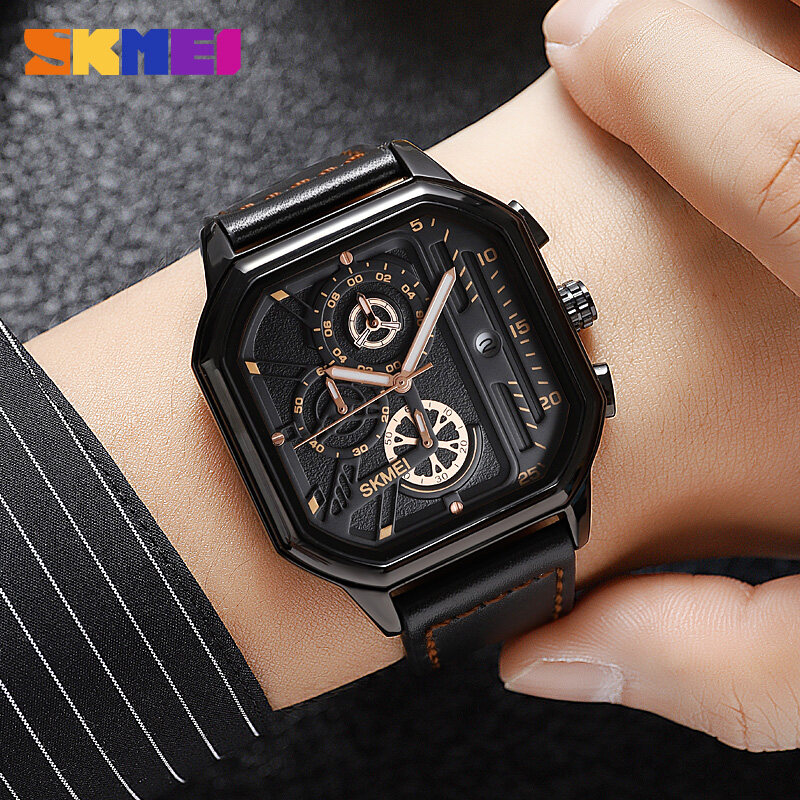Picture of Trsoye 6604 Fashionable Leather Watch For Men’s Gold