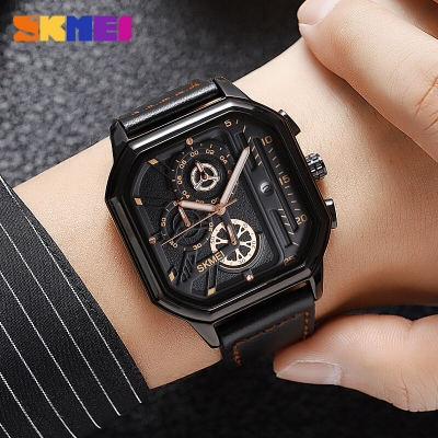 Picture of Trsoye 6604 Fashionable Leather Watch For Men’s Gold